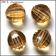 Imitation Austrian Crystal Beads, Grade AAA, Faceted, Round, Gold, 6mm, Hole: 0.7~0.9mm(SWAR-F079-6mm-28)