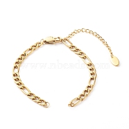 304 Stainless Steel Figaro Chain Bracelet Making, with Lobster Claw Clasps, Golden, 6-3/8 inch(16.1cm)(AJEW-JB00954)