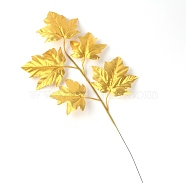 Plastic Artificial Leaf, Maple Leaf, Gold, 496~510x238~255x3mm(CF-TAC0001-01B)