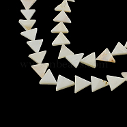 Triangle Natural Sea Shell Beads Strands, 11~12x12~15x2~3mm, Hole: 0.5mm, about 30pcs/strand, 13.3 inch(SSHEL-F290-11)