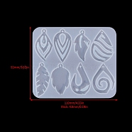 Food Grade DIY Silicone Pendant Molds, Resin Casting Molds, For UV Resin, Epoxy Resin Jewelry Making, White, Feather, 9.2x11x0.48cm(PW-WG16140-02)