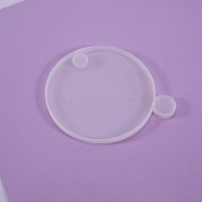 Flat Round Tray Silicone Molds, Resin Casting Molds, for DIY Rotating Storage Box, White, 103x7mm(SIMO-PW0001-271D-01)
