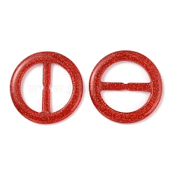 Flat Round Resin Buckle Clasps, with Glitter Powder, For Webbing, Strapping Bags, Garment Accessories, FireBrick, 41.5x3.5mm(CRES-WH0013-15A)