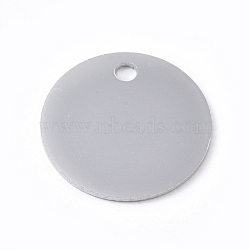 Aluminum Pendants, Blank Tags, Flat Round, Silver, 25x1mm, Hole: 3mm(ALUM-WH0009-01D)