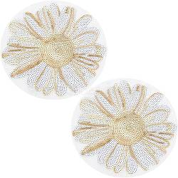 Sequin Sew on Patches, Glittered Appliques, for Garment Decoration, Sunflower, Gold, 237x1mm(DIY-WH0283-07)