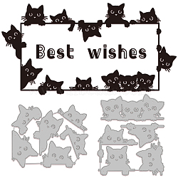 3Pcs 3 Styles Carbon Steel Cutting Dies Stencils, for DIY Scrapbooking, Photo Album, Decorative Embossing Paper Card, Stainless Steel Color, Cat Pattern, 41~95x96~116x0.8mm, about 1pc/style(DIY-WH0309-785)