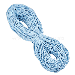 85M Cotton Braided Cord, for Sewing, DIY Craft, Flat, Sky Blue, 4x2mm, about 92.96 Yards(85m)/Bundle(OCOR-WH0036-74B)