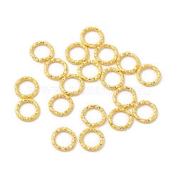 100Pcs Iron Jump Rings, Open Jump Rings, Textured Round Ring, Golden, 18 Gauge, 8x1mm, Inner Diameter: 6mm(IFIN-E017-01G)