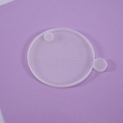 Flat Round Tray Silicone Molds, Resin Casting Molds, for DIY Rotating Storage Box, White, 103x7mm(SIMO-PW0001-271D-01)