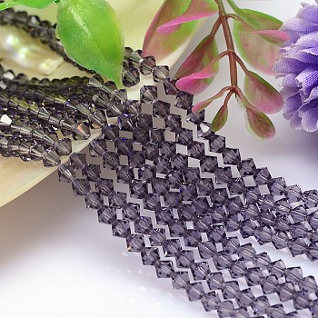 Faceted Imitation Austrian Crystal Bead Strands, Grade AAA, Bicone, DarkSlate Blue, 10x10mm, Hole: 0.9~1mm, about 40pcs/strand, 15.7 inch