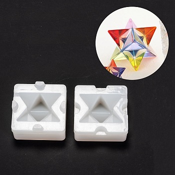 DIY Decoration Silicone Molds, Resin Casting Molds, Clay Craft Mold Tools, Merkaba Star, White, 40x41x40mm
