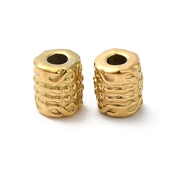 304 Stainless Steel Beads, Column, Real 18K Gold Plated, 7x6mm, Hole: 2.4mm