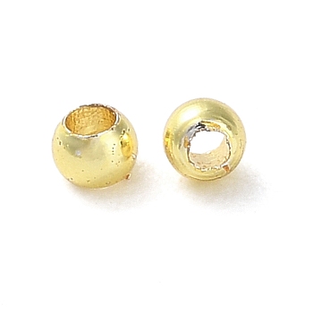 Rack Plating Brass Spacer Beads, Long-Lasting Plated, Lead Free & Cadmium Free, Round, Real 18K Gold Plated, 2x1.7mm, Hole: 1mm