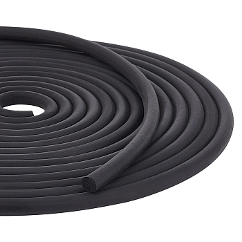 EPDM Sealing Strip, Furniture Repaired Supplies, Round, Black, 10mm, about 8m/roll