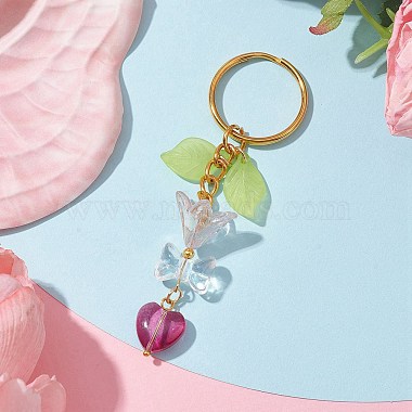 Bowknot & Heart Glass Pendant Decorations(KEYC-JKC00691-05)-3