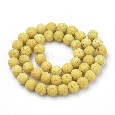 Brins de perles de pierre de lave synthétique(X-G-S277-10mm-18)-2