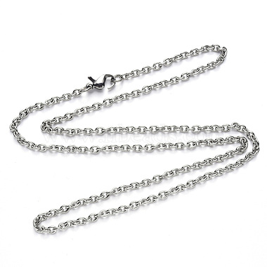 Non-Tarnish 304 Stainless Steel Cable Chain Necklace(NJEW-S420-007C-P)-3