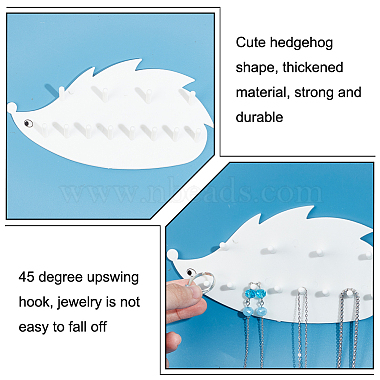 Hedgehog Plastic Hook Hangers(AJEW-WH0165-47)-4
