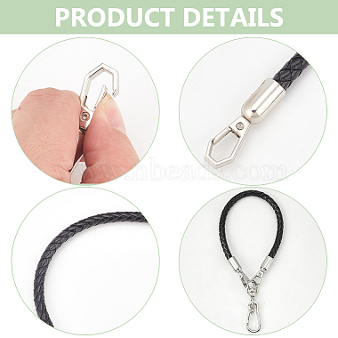 WADORN 2Pcs 2 Colors Braided Imitation Leather Mobile Straps(FIND-WR0010-34)-3