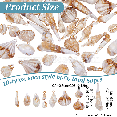 60Pcs 10 Styles Acrylic Pendants(OACR-PH0004-44)-2
