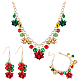 Christmas Star & Bell Alloy Pendant Necklaces & Charm Bracelets & Dangle Earrings(SJEW-AN0001-15)-1
