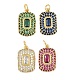 Brass Micro Pave Cubic Zirconia Pendants(CU-CBAAB9C-02G)-1