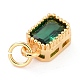 Real 18K Gold Plated Brass Inlaid Cubic Zirconia Charms(X-ZIRC-L100-075G-02)-3