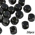 20Pcs 304 Stainless Steel Beads, Cube, Black, 4x4x4mm, Hole: 2.5mm(STAS-YW0003-24EB)