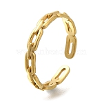 Ion Plating(IP) 304 Stainless Steel Cuff Rings for Women, Real 18K Gold Plated, Inner diameter: Adjustable, 3mm(RJEW-U017-31G)
