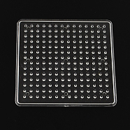 Square ABC Plastic Pegboards used for 5x5mm DIY Fuse Beads, Clear, 79x79x5mm(X-DIY-Q009-10)