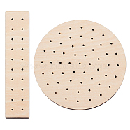 Basswood Plywood Stud Earring Assembly Baking Sealing Resin Coating Jig Support, Polymer Clay Tool, Flat Round/Rectangle, Bisque, 11.95~14.5x3.15~11.95x0.95cm, 2pcs/set(WOOD-WH0125-02)