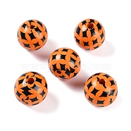 Halloween wood beads, Saddle Brown, Round, 15mm, Hole: 3.5mm(WOOD-S064-01B)