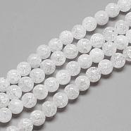 Natural Crackle Quartz Crystal Beads Strands, Round, 7~8mm, Hole: 1mm, about 56pcs/strand, 15.7 inch(G-R439-26-8mm)