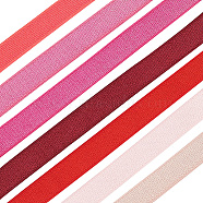 14M 7 Styles Flat Polyester Elastic Cord, Polyester Elastic Shoulder Strap, for Sewing Bra Straps Making, Mixed Color, 10mm, 2m/style(OCOR-BC0006-41A)