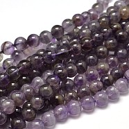 Natural Amethyst Round Bead Strands, Grade BC, 10mm, Hole: 1mm, about 37~39pcs/strand, 15.3 inch(G-I168-08-10mm)