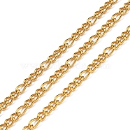 304 Stainless Steel Singapore Chains, Soldered, with Spool, Real 18K Gold Plated, 4x3x1.5mm, 10m/roll(CHS-C009-23G)