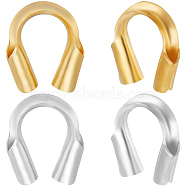 100Pcs 2 Colors Wire Guardian and Protectors, Long-Lasting Plated, Real Gold Plated & Real Platinum Plated, 4.5x4x1mm, Hole: 0.5~0.6mm, 50Pcs/color(KK-BBC0013-11)