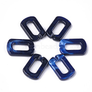 Acrylic Linking Rings, Quick Link Connectors, For Jewelry Chains Making, Imitation Gemstone Style, Oval, Dark Blue, 30.5x20x5mm, Hole: 17.5x8mm, about: 220pcs/500g(OACR-S021-28B)