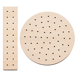 Basswood Plywood Stud Earring Assembly Baking Sealing Resin Coating Jig Support, Polymer Clay Tool, Flat Round/Rectangle, Bisque, 11.95~14.5x3.15~11.95x0.95cm, 2pcs/set(WOOD-WH0125-02)