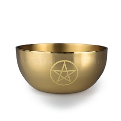 Brass Offering Bowl Ornament, for Altar Ceremony Ritual Use Decoration, Golden, Star, 80x35mm(PW-WG86582-01)