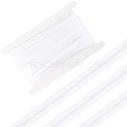 10M Polycotton Ribbons, for Sewing Accessories, with Cardboard Display Card, White, 1 inch(25mm)(SRIB-GF0001-53A)