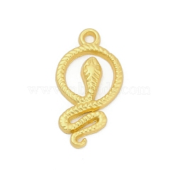 Rack Plating Alloy Pendants, Cadmium Free & Lead Free, Snake, Matte Gold Color, 23.5x12.5x2mm, Hole: 1.6mm(PALLOY-D369-24MG-03)