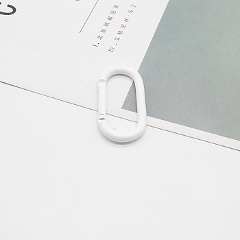Alloy Spring Gate Rings, Oval, White, 50x25mm