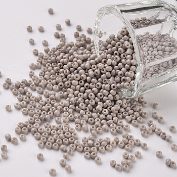 11/0 Grade A Round Glass Seed Beads, Baking Paint, Misty Rose, 2.3x1.5mm, Hole: 1mm, about 48500pcs/pound