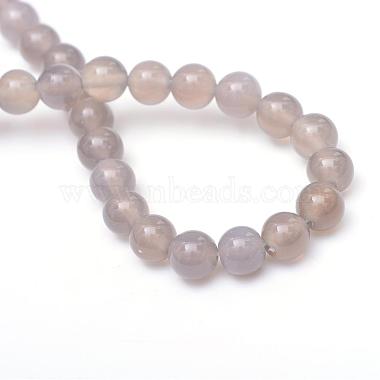 Round Natural Grey Agate Bead Strands(G-R345-8mm-07)-3