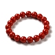 10 bracelets extensibles en perles de cinabre mala rondes de mm(BJEW-B080-25A)-1