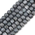 Handmade Fancy Antique Glazed Porcelain Ceramic Round Beads Strands, Gray, 8mm, Hole: 2mm, about 40~42pcs/strand, 12 inch(PORC-L019-8mm-04)
