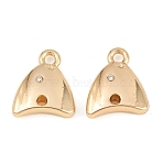 Alloy with Crystal Rhinestone Pendants, Triangle Charms, Rack Plating, Cadmium Free & Lead Free, Golden, 17x15x4.5mm, Hole: 1.6mm(RB-CBA83D5-18G)