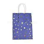 Gold Stamping Star Paper Gift Bags with Handles, Rectangle, Medium Purple, 30.6cm, open: 22x16x8cm(TH-CBA170C-06)