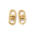 304 Stainless Steel Double Eye Swivel Clasps, Swivel Snap Hook & Rock Climbing Carabiners, Key Clasps, Ion Plating(IP), Real 18K Gold Plated, 14x6x3.5mm, Hole: 3.5x3.5mm(STAS-L300-011B-G)
